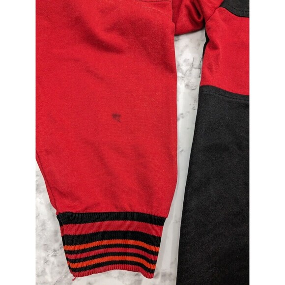 VINTAGE 90s Top Dawg Mens Jersey Sweatshirt Black Red Spell Out Long Sleeve - Picture 8 of 8